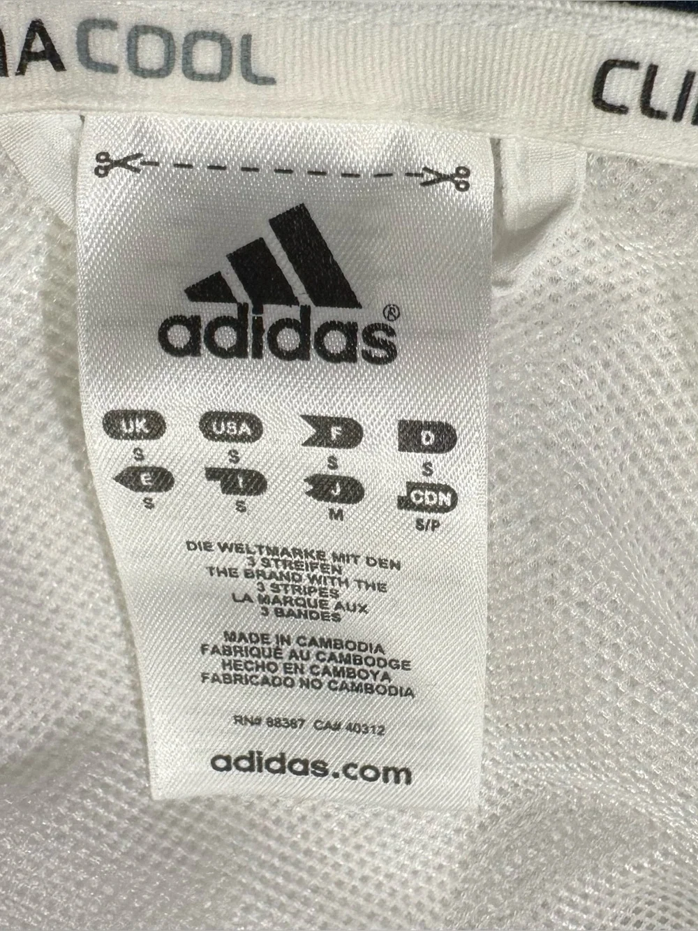 2010 Adidas Climacool White/Navy Windbreaker Workout Jacket full zip  Adult S